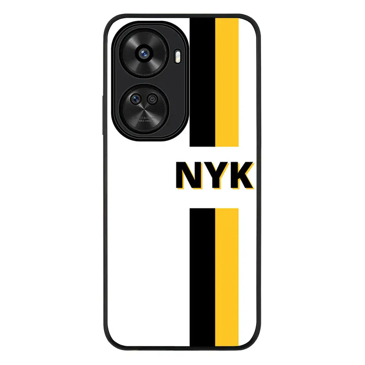 Huawei Nova 12 SE / nova 11 SE / Rugged Black Custom Striped Monogram Phone Case - Huawei - Stylizedd.com