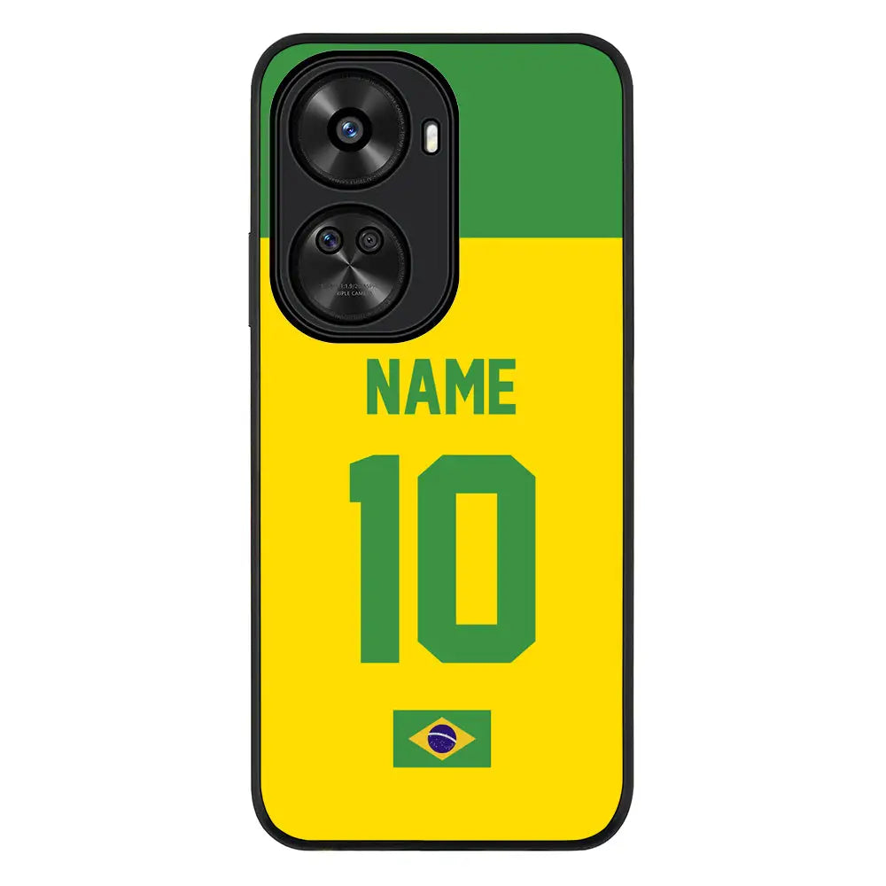 Huawei Nova 12 SE / nova 11 SE / Rugged Black Personalized Football Jersey Phone Case Custom Name & Number - Huawei - Stylizedd.com