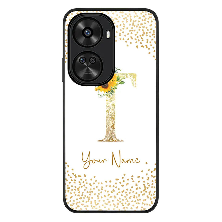 Huawei Nova 12 SE / nova 11 SE / Rugged Black Floral Mandala Initial Phone Case - Huawei - Stylizedd.com