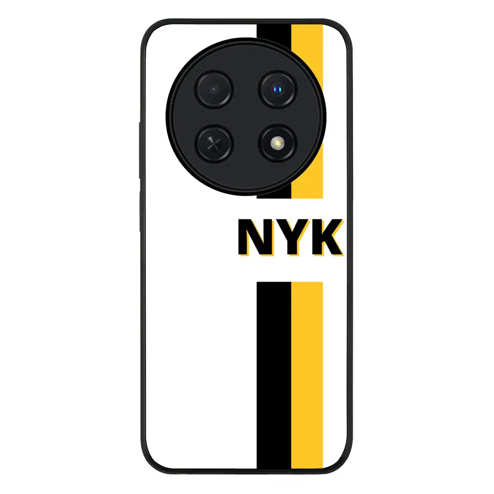 Huawei Nova 12i / Rugged Black Custom Striped Monogram Phone Case - Huawei - Stylizedd.com