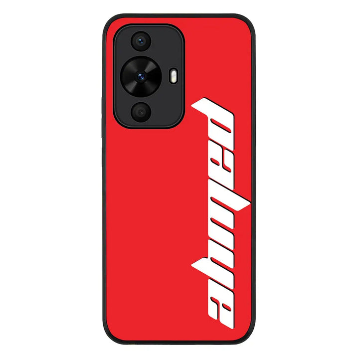 Huawei Nova 12s / nova 11 / nova 12 Lite / Rugged Black Custom Text, Vertical Name Phone Case - Huawei - Stylizedd.com