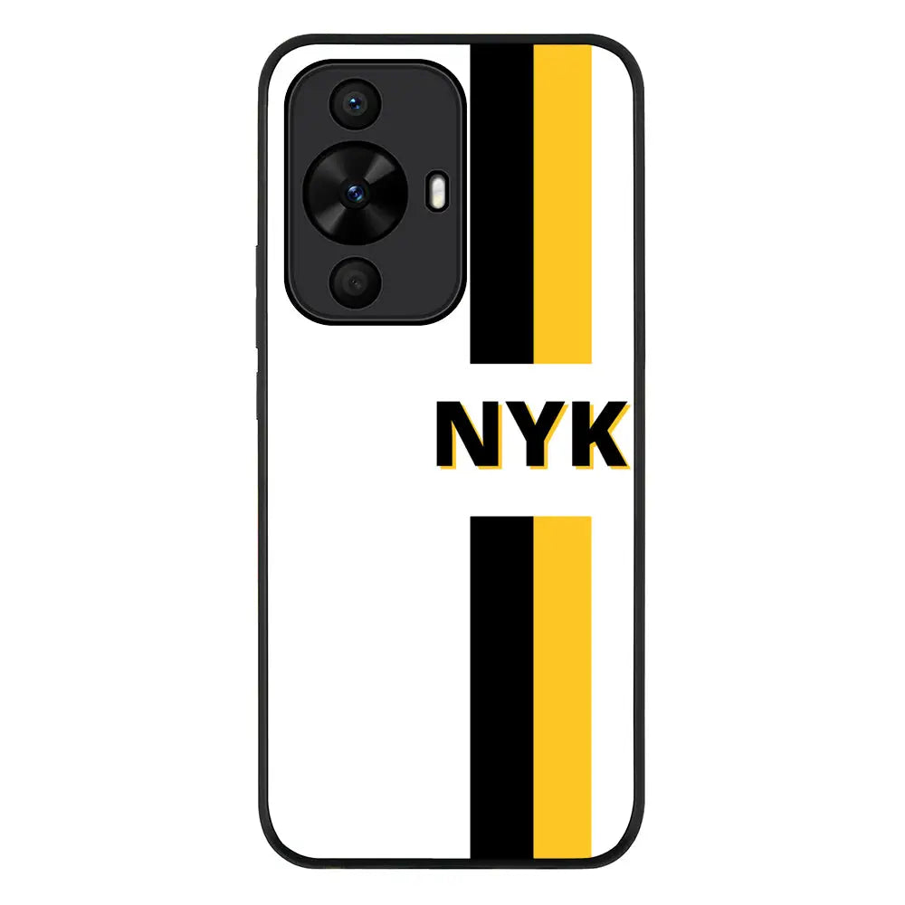 Huawei Nova 12s / nova 11 / nova 12 Lite / Rugged Black Custom Striped Monogram Phone Case - Huawei - Stylizedd.com