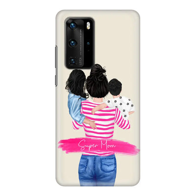 Huawei P40 Pro / Snap Classic Custom Clipart Text Mother Son & Daughter Phone Case - Huawei - Stylizedd.com