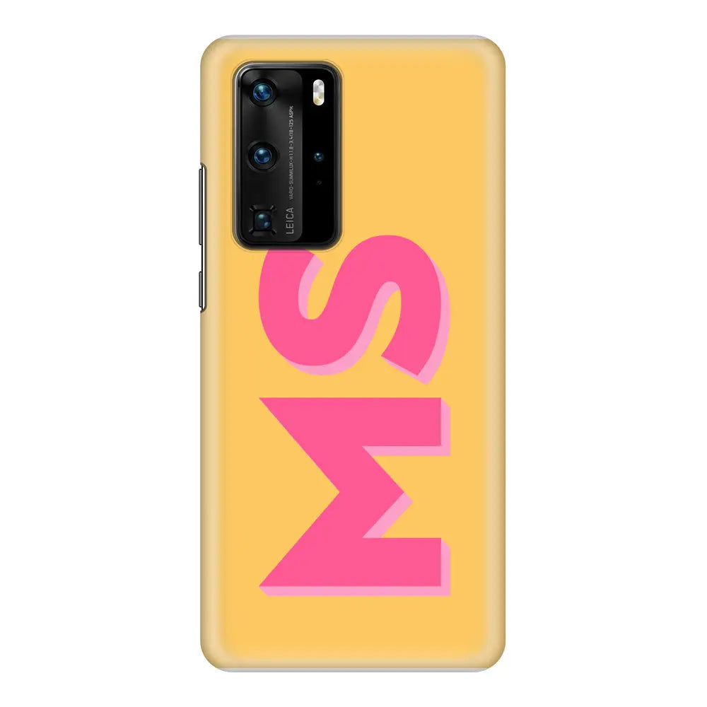 Huawei P40 Pro / Snap Classic Phone Case Personalized Monogram Initial 3D Shadow Text Phone Case - Huawei - Stylizedd