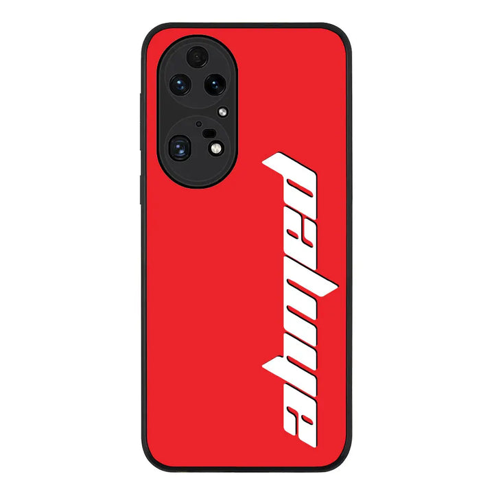 Huawei P50 Pro / Rugged Black Custom Text, Vertical Name Phone Case - Huawei - Stylizedd.com