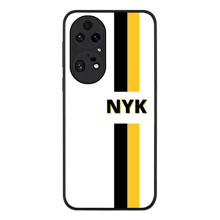 Huawei P50 Pro / Rugged Black Custom Striped Monogram Phone Case - Huawei - Stylizedd.com