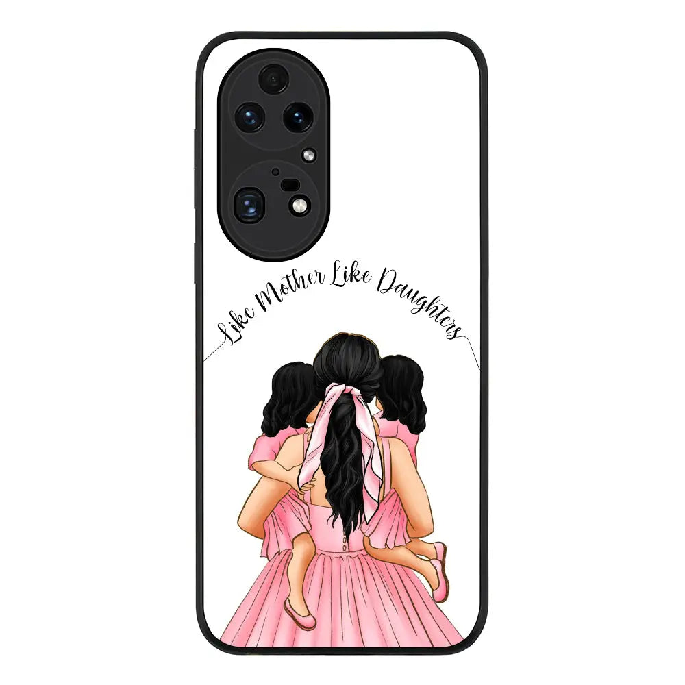Huawei P50 Pro / Rugged Black Phone Case Mother 2 daughters Custom Clipart, Text Phone Case - Huawei - Stylizedd