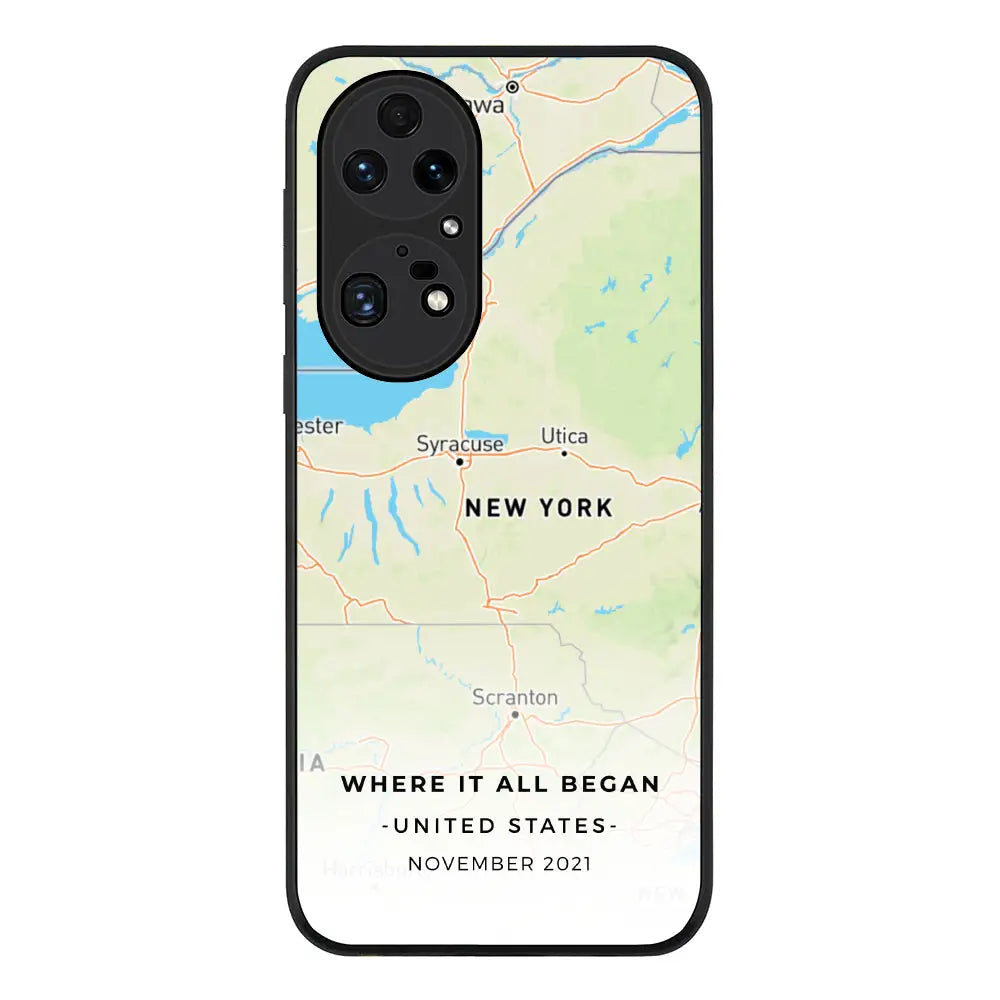 Huawei P50 Pro / Rugged Black Personalized map, Phone Case - Huawei - Stylizedd.com