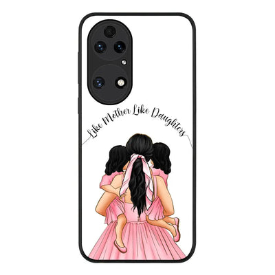 Huawei P50 / Rugged Black Phone Case Mother 2 daughters Custom Clipart, Text Phone Case - Huawei - Stylizedd
