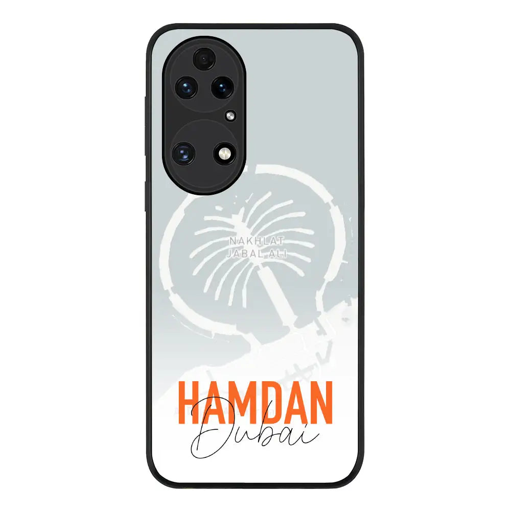 Huawei P50 / Rugged Black Personalized Location Map & Name, Phone Case - Huawei - Stylizedd.com