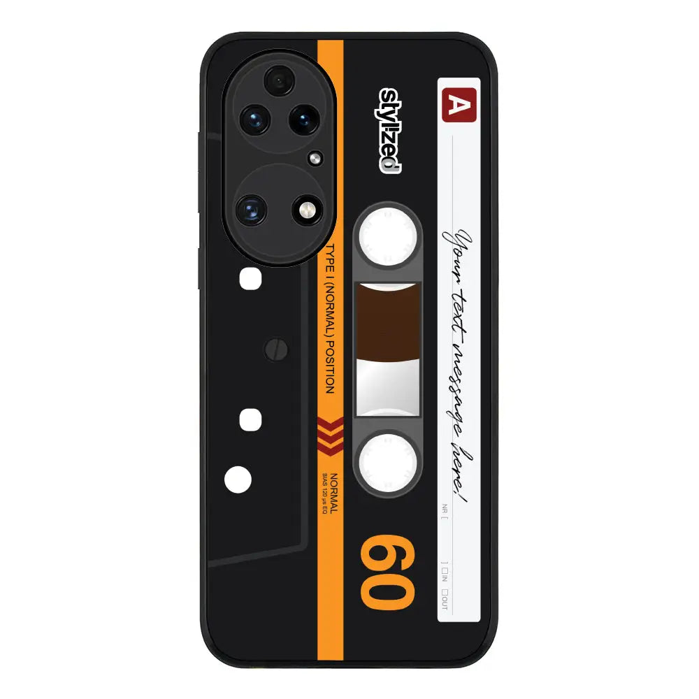 Huawei P50 / Rugged Black Phone Case Custom Retro Cassette Tape Phone Case - Huawei - Stylizedd