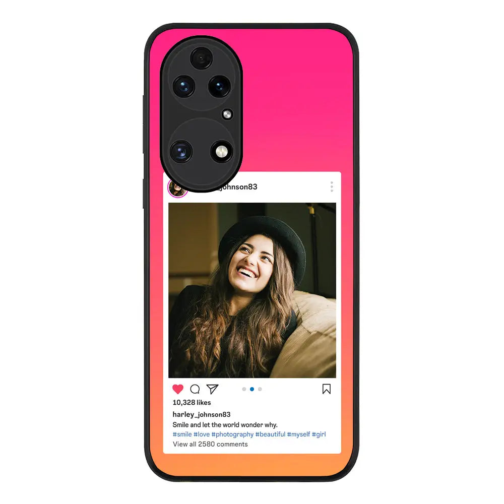 Huawei P50 / Rugged Black Custom Photo Instagram Post Template, Phone Case - Huawei - Stylizedd.com