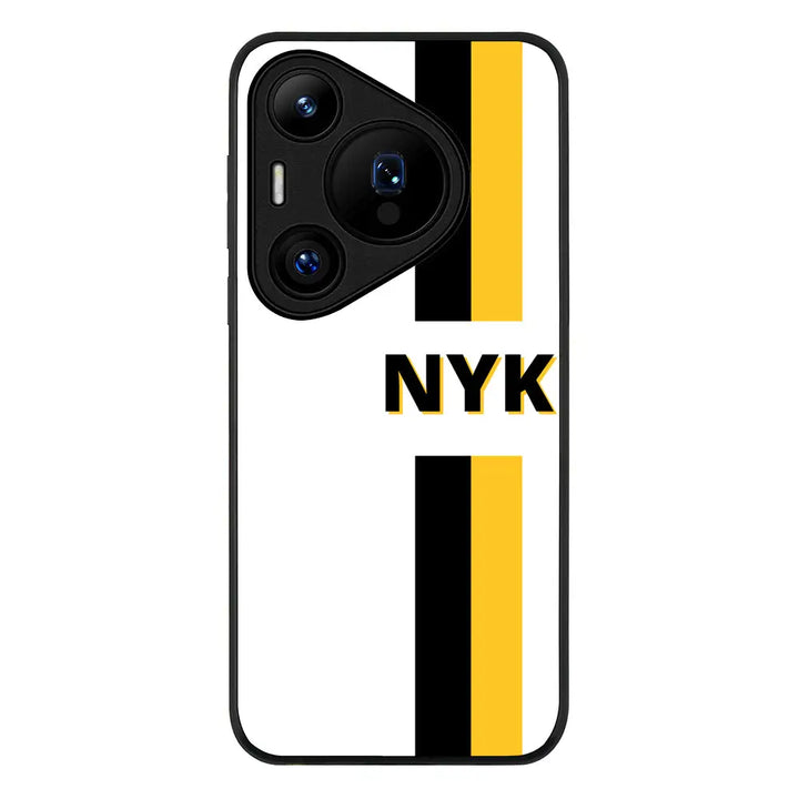 Huawei Pura 70 Pro / 70 Pro Plus / Rugged Black Custom Striped Monogram Phone Case - Huawei - Stylizedd.com