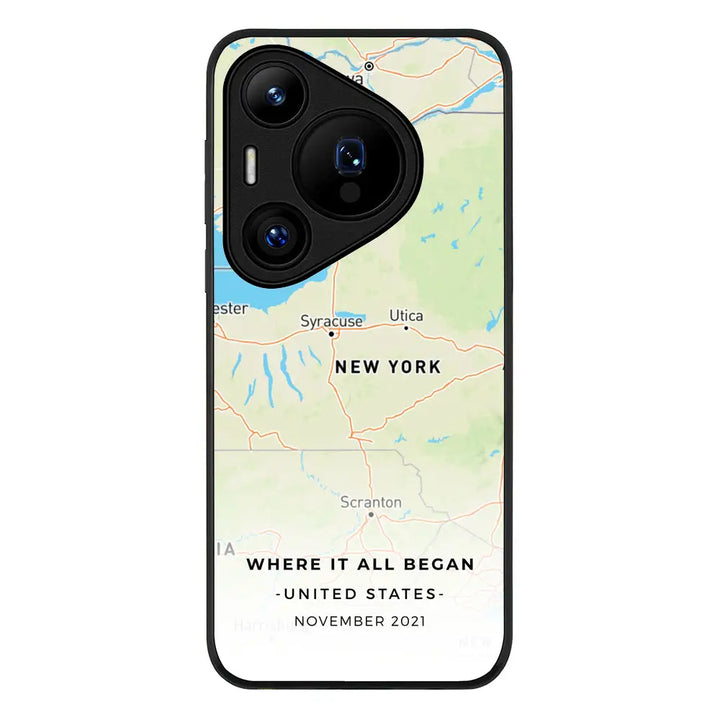 Huawei Pura 70 Pro / 70 Pro Plus / Rugged Black Personalized map, Phone Case - Huawei - Stylizedd.com