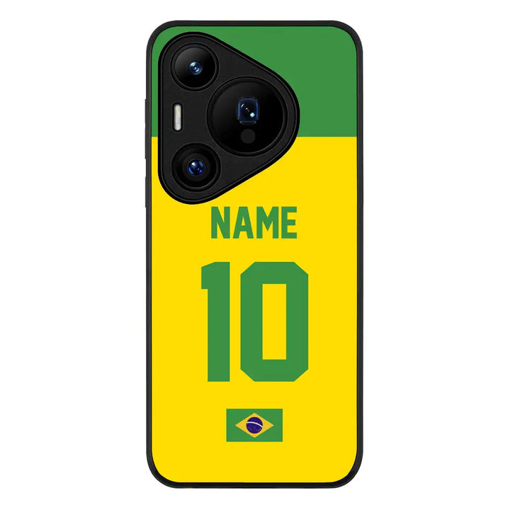 Huawei Pura 70 Pro / 70 Pro Plus / Rugged Black Personalized Football Jersey Phone Case Custom Name & Number - Huawei - Stylizedd.com