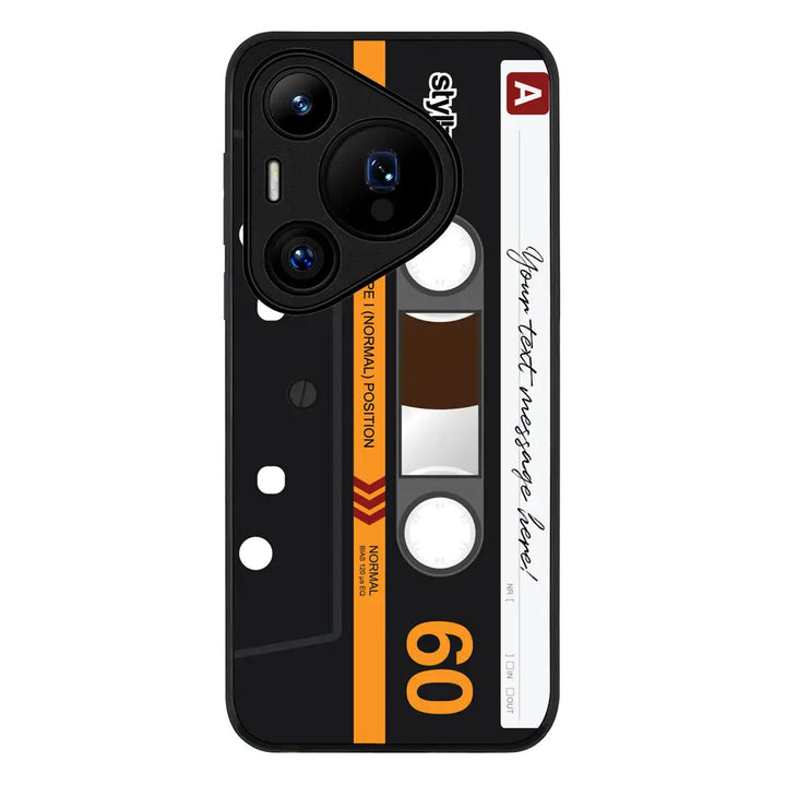 Huawei Pura 70 Pro / 70 Pro Plus / Rugged Black Custom Retro Cassette Tape Phone Case - Huawei - Stylizedd.com