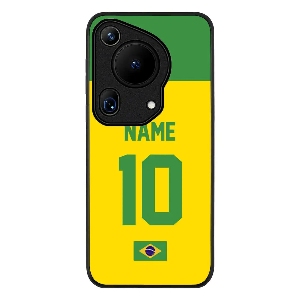 Huawei Pura 70 Ultra / Rugged Black Personalized Football Jersey Phone Case Custom Name & Number - Huawei - Stylizedd.com