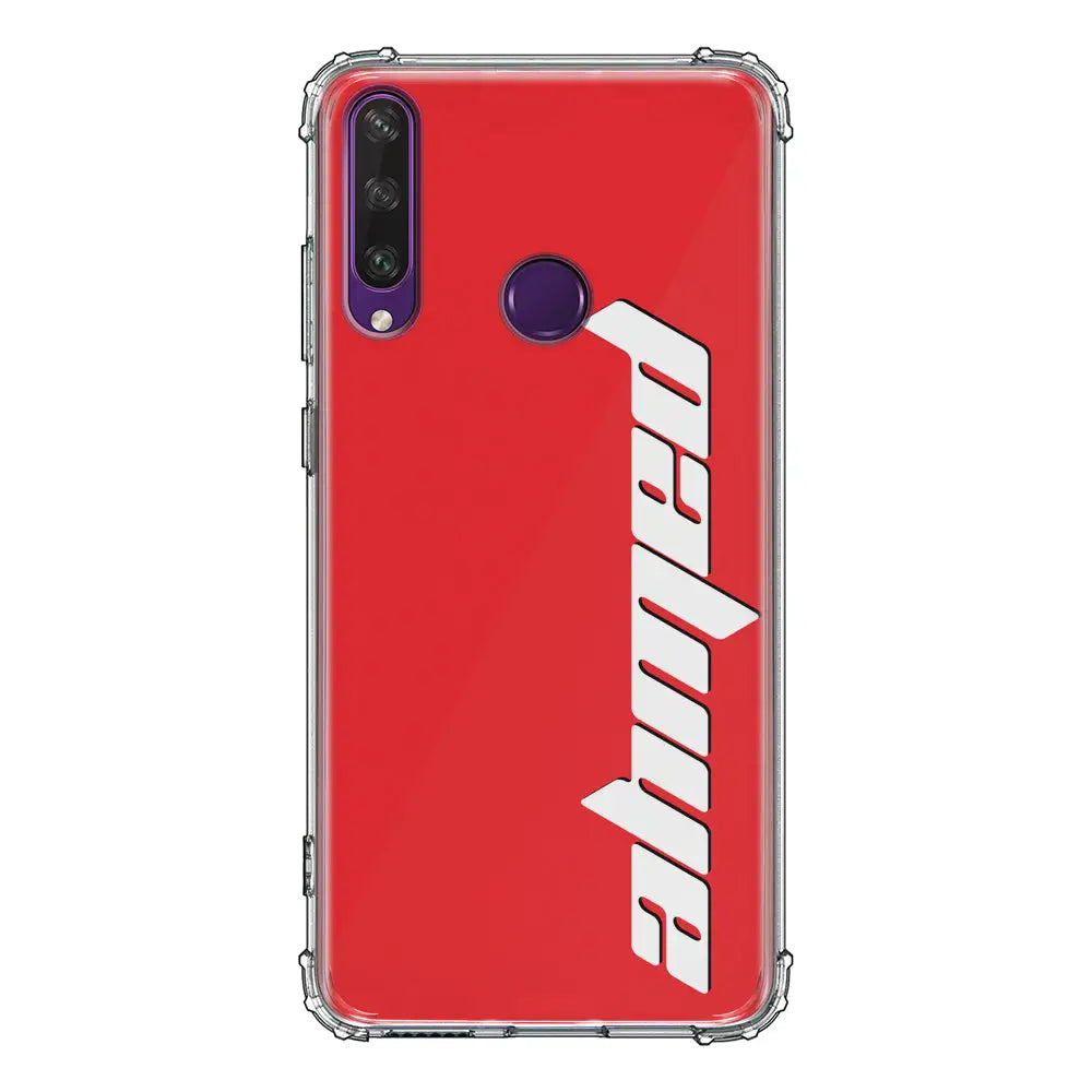 Huawei Y6P / Clear Classic Custom Text, Vertical Name Phone Case - Huawei - Stylizedd.com