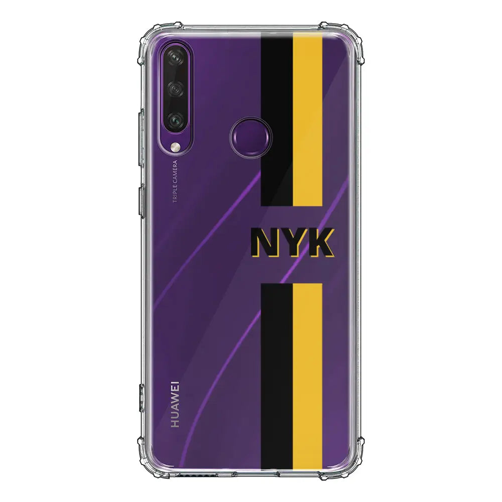 Huawei Y6P / Clear Classic Custom Striped Monogram Phone Case - Huawei - Stylizedd.com