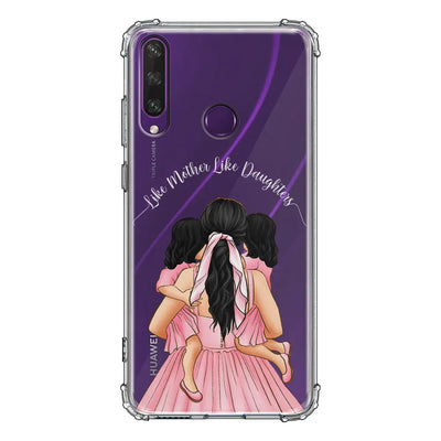 Huawei Y6P / Clear Classic Phone Case Mother 2 daughters Custom Clipart, Text Phone Case - Huawei - Stylizedd