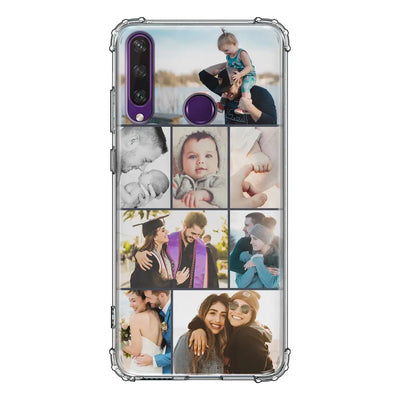 Huawei Y6P / Clear Classic Phone Case Personalised Photo Collage Grid Phone Case - Huawei - Stylizedd
