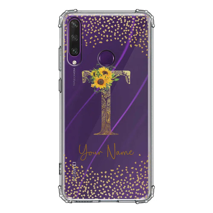 Huawei Y6P / Clear Classic Floral Mandala Initial Phone Case - Huawei - Stylizedd.com