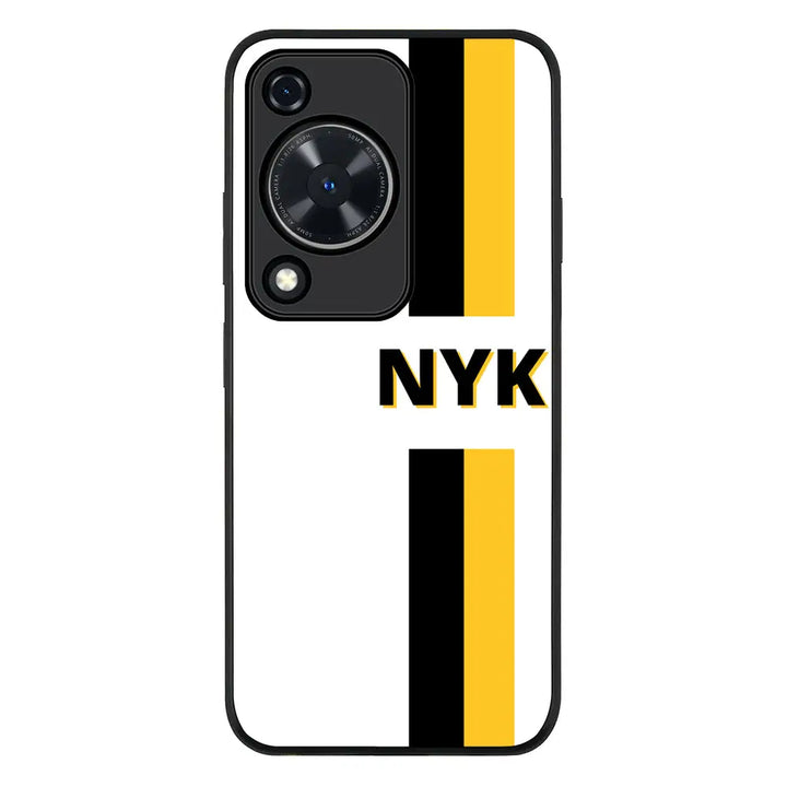 Huawei Nova Y72 / Enjoy 70 / Rugged Black Custom Striped Monogram Phone Case - Huawei - Stylizedd.com