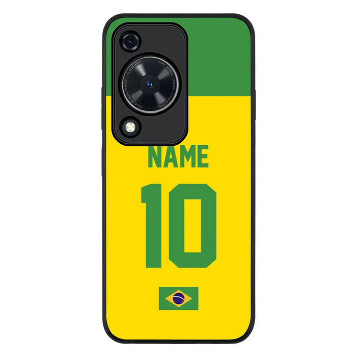 Huawei Nova Y72 / Enjoy 70 / Rugged Black Personalized Football Jersey Phone Case Custom Name & Number - Huawei - Stylizedd.com