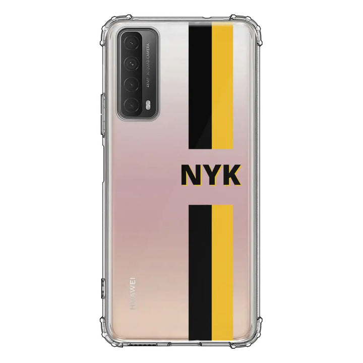 Huawei Y7A / P Smart 2021 / Clear Classic Custom Striped Monogram Phone Case - Huawei - Stylizedd.com