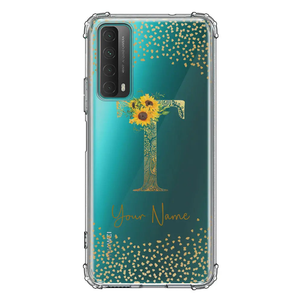 Huawei Y7A / P Smart 2021 / Clear Classic Floral Mandala Initial Phone Case - Huawei - Stylizedd.com