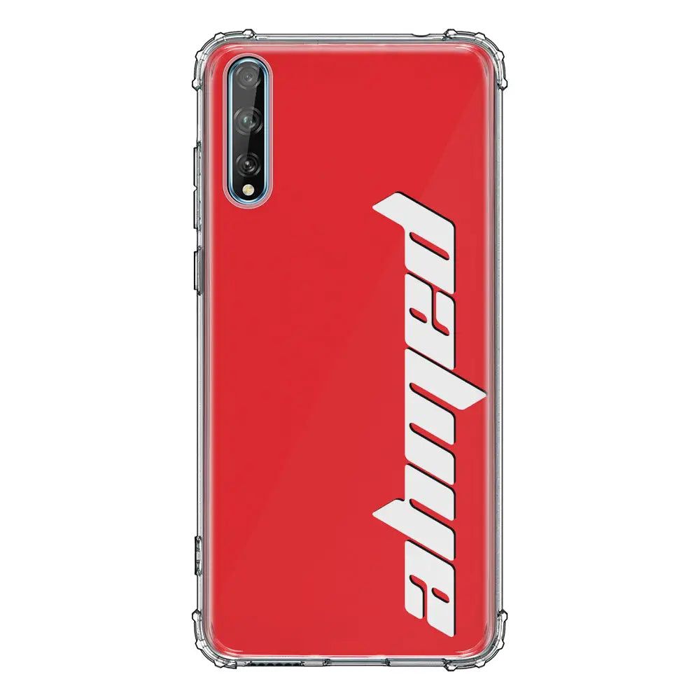 Huawei Y8P / Clear Classic Custom Text, Vertical Name Phone Case - Huawei - Stylizedd.com