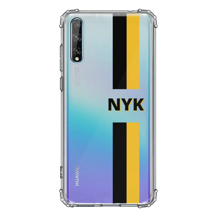 Huawei Y8P / Clear Classic Custom Striped Monogram Phone Case - Huawei - Stylizedd.com