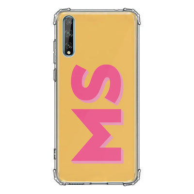 Huawei Y8P / Clear Classic Phone Case Personalized Monogram Initial 3D Shadow Text Phone Case - Huawei - Stylizedd