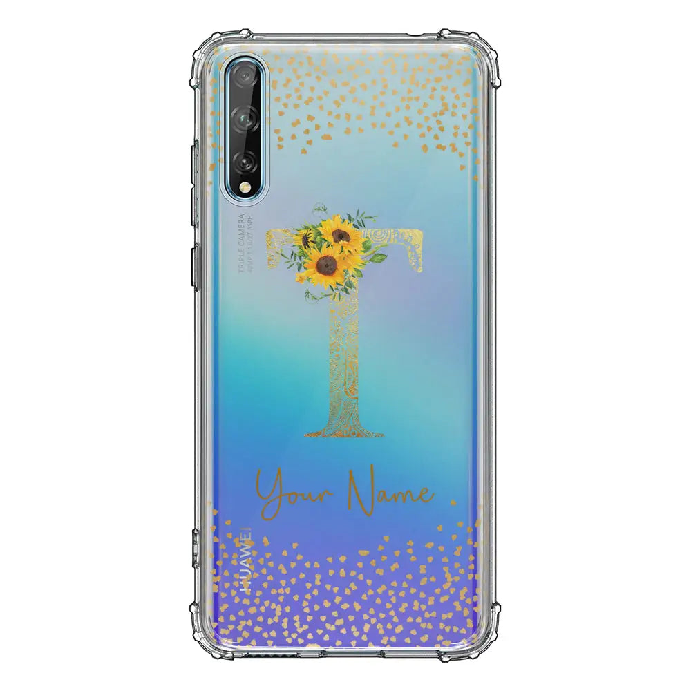 Huawei Y8P / Clear Classic Floral Mandala Initial Phone Case - Huawei - Stylizedd.com