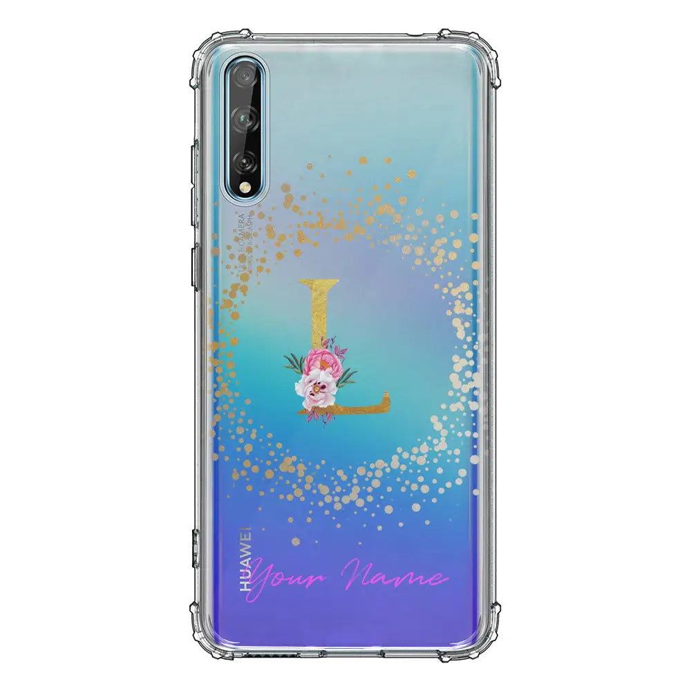 Huawei Y8P / Clear Classic Floral Initial Phone Case - Huawei - Stylizedd.com