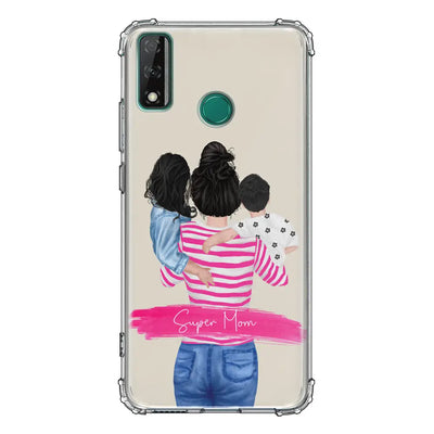 Huawei Y8S / Clear Classic Custom Clipart Text Mother Son & Daughter Phone Case - Huawei - Stylizedd.com