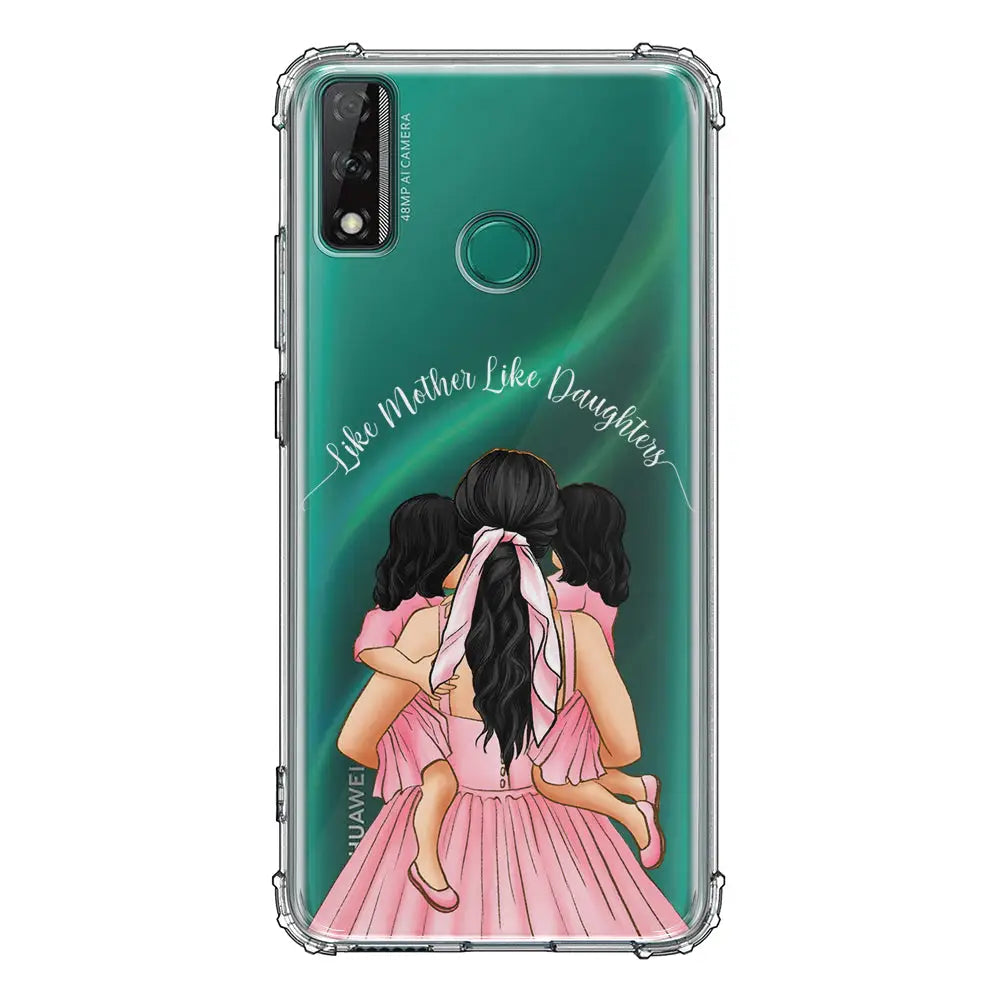 Huawei Y8S / Clear Classic Phone Case Mother 2 daughters Custom Clipart, Text Phone Case - Huawei - Stylizedd