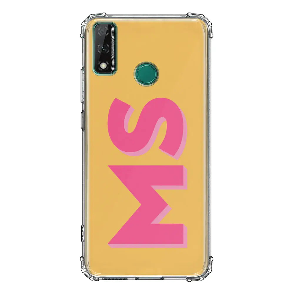 Huawei Y8S / Clear Classic Phone Case Personalized Monogram Initial 3D Shadow Text Phone Case - Huawei - Stylizedd