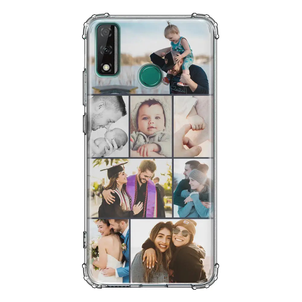 Huawei Y8S / Clear Classic Phone Case Personalised Photo Collage Grid Phone Case - Huawei - Stylizedd
