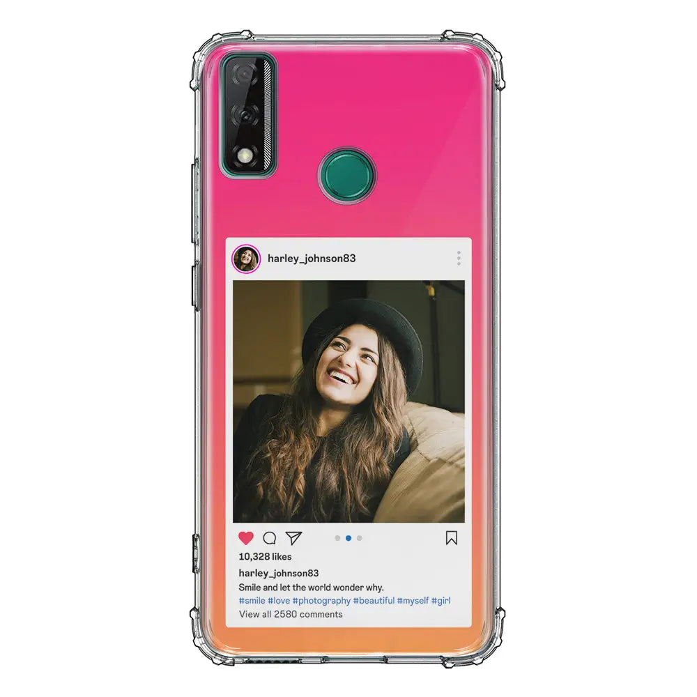 Huawei Y8S / Clear Classic Phone Case Custom Photo Instagram Post Template, Phone Case - Huawei - Stylizedd