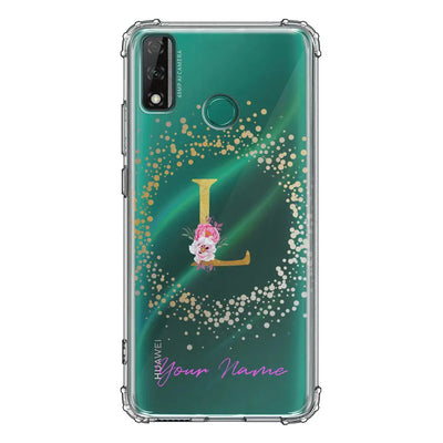 Huawei Y8S / Clear Classic Phone Case Floral Initial Phone Case - Huawei - Stylizedd