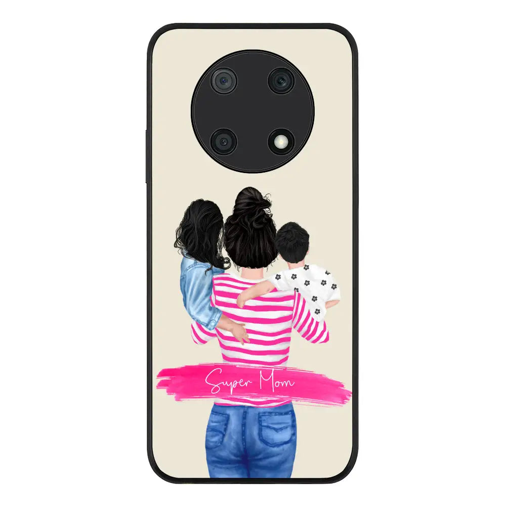 Huawei Nova Y90 Rugged Black Custom Clipart Text Mother Son & Daughter Phone Case - Huawei - Stylizedd.com