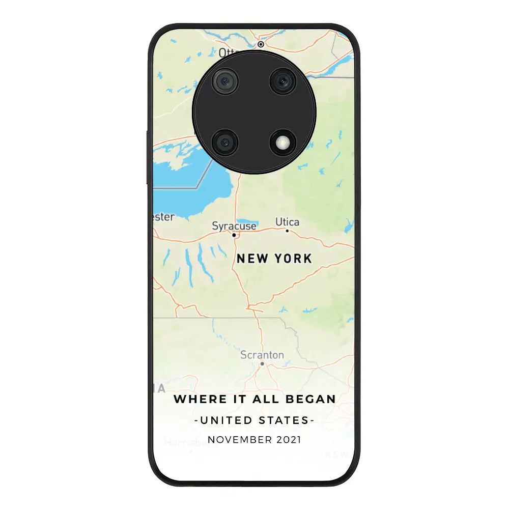 Huawei Nova Y90 / Rugged Black Personalized map, Phone Case - Huawei - Stylizedd.com