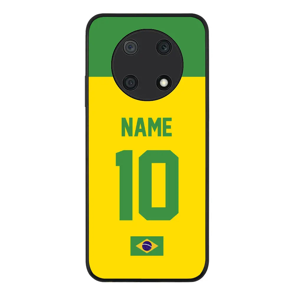 Huawei Nova Y90 / Rugged Black Personalized Football Jersey Phone Case Custom Name & Number - Huawei - Stylizedd.com