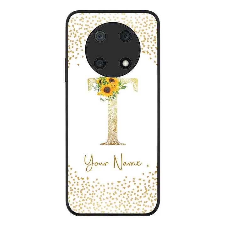 Huawei Nova Y90 / Rugged Black Floral Mandala Initial Phone Case - Huawei - Stylizedd.com