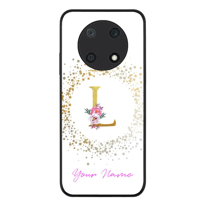 Huawei Nova Y90 / Rugged Black Floral Initial Phone Case - Huawei - Stylizedd.com