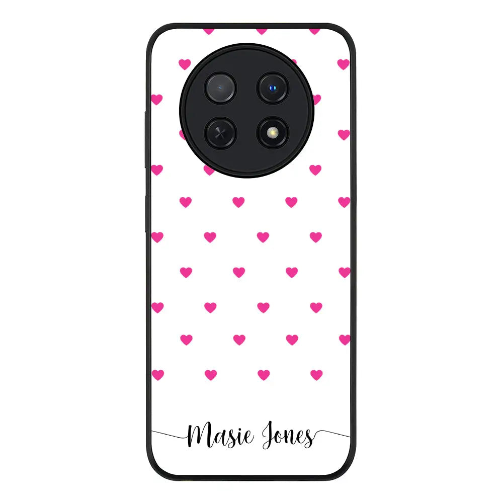 Huawei Nova Y91 4G / Enjoy 60X / Rugged Black Heart Pattern Custom Text, My Name Phone Case - Huawei - Stylizedd.com