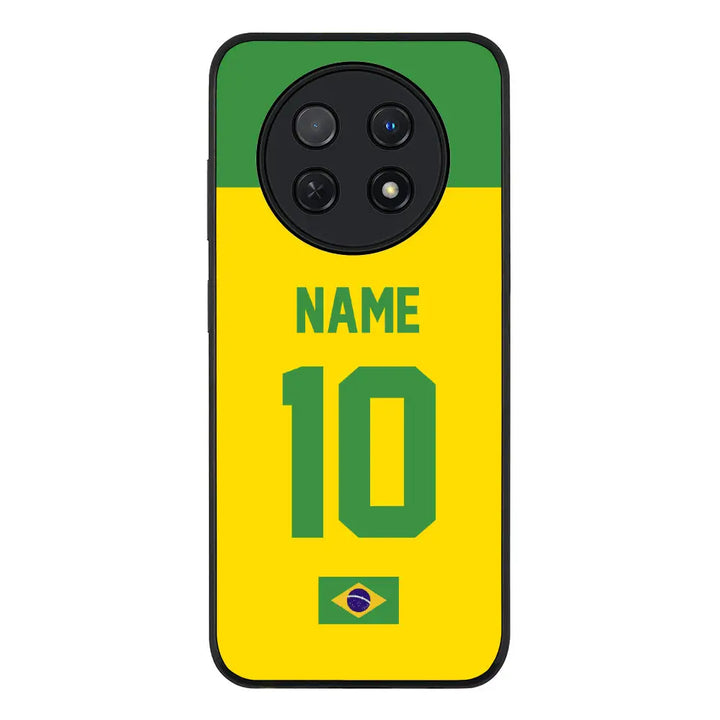 Huawei Nova Y91 4G / Enjoy 60X / Rugged Black Personalized Football Jersey Phone Case Custom Name & Number - Huawei - Stylizedd.com