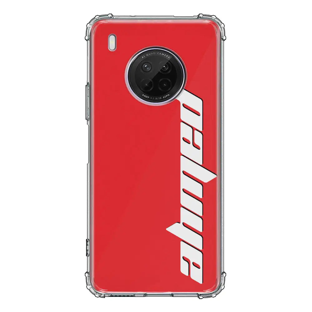 Huawei Y9A / Clear Classic Custom Text, Vertical Name Phone Case - Huawei - Stylizedd.com