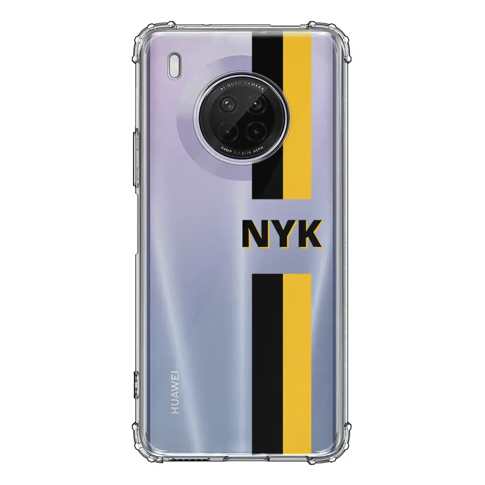 Huawei Y9A / Clear Classic Custom Striped Monogram Phone Case - Huawei - Stylizedd.com